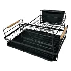 Escorredor De Louça Duplo Grande Mek Bremen Preto Resistente
