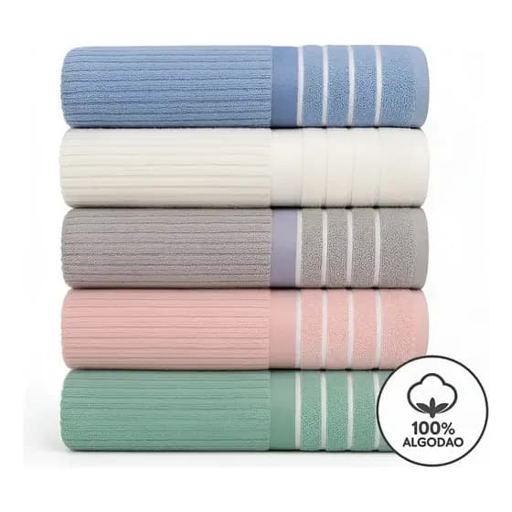 Toalha de Banho Algodão 1,50 x 0,45cm Nancy Corttex Fio Penteado Alta Absorção