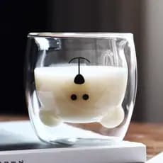 copo/ caneca de vidro duplo de urso copo de vidro