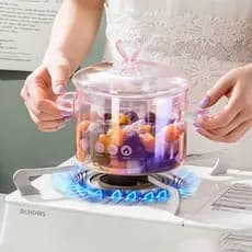 Panela De Vidro Coração C/tampa Transparente Multiuso 1500ml