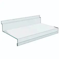 Kit Com 10 Expositor De Sapato E Tênis Em Acrílico Transparente Para Painel Canaletado Vitrine Loja e brinde