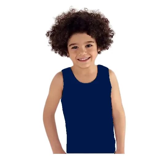 Regata Infantil Masculina Camiseta Meia Malha 100% Algodão Camisa Lisa Roupa Juvenil até 16 Anos