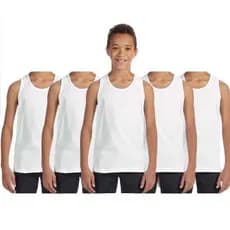 Kit 5 Camisas Regata 100% Poliéster Infantil Camiseta Para usso Casual ou Sublimação