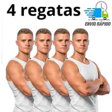 Kit 4 Camisas Regata 100% Algodão Branca E Cores Camiseta Moda Básica Uso Casual Ou Academia Caminhada Etc.