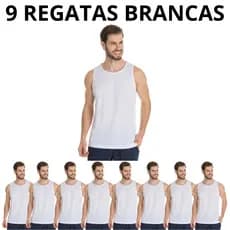 Kit 9 Camisas Regata Branca Proteção 100% Camiseta Poliéster Sublimação Confort