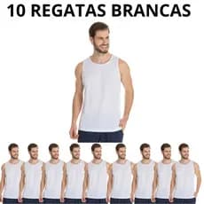 Kit 10 Camisas Regata Branca Proteção 100% Camiseta Poliéster Sublimação Confort