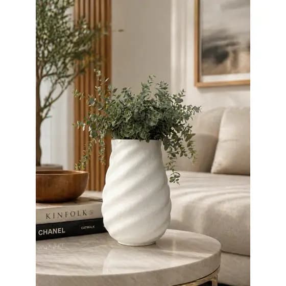 Exclusivo Vaso Decorativo Moderno Texturizado 15cm Decoração Sala Luxo Minimalista