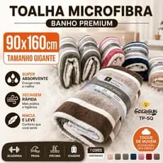 Toalha de Banho Microfibra Gigante Premium 90x160cm Super Macia Quentinha Alta Absorção Goldsun Praia Piscina