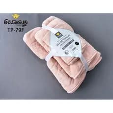 KIT TOALHAS BANHO ROSTO E LAVABO  - 3 PEÇAS GOLDSUN TP-79F - SECAGEM RÁPIDA MACIA