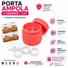 Porta Ampola TG GHK Cu Vial Peptídeo 3 ml 4 Unid Organização, Proteção e Praticidade Grátis 2 Tampinhass