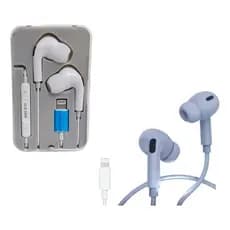 Fone de ouvido com fio Iphone Ale-Mo8 com borracha, microfone ajusta volume +e- eliminador de ruidos.