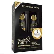 Haskell Cavalo Forte Kit Promocional com Shampoo e Condicionador 500ml Cada ForçaBrilho e Crescimento