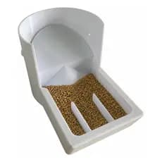 Comedouro Para Frangos Anti Desperdicio Galo Galinha Ração Sn Branco
