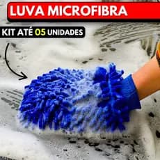 Luva de Microfibra Multifuncional Automotiva Lavagem Carro Multiuso Limpeza em Geral Tentáculos Dupla Face
