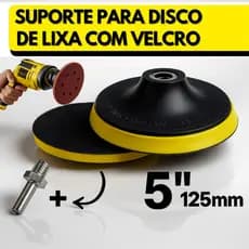 Base Suporte Para Disco De Lixa Com Velcro 125mm 5'' Furadeira Lixadeira Politriz Esmerilhadeira Com Adaptador M14
