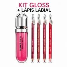 Kit 2 Gloss Labial Sara Sarah's Beauty + Lápis Labial Duplo Luisance Matte e Gloss Longa Duração