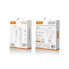Cabo Carregador e Dados A'GOLD Tipo C para Lightning 30W CB-50 (CB-50)