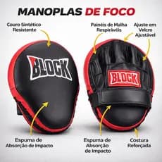 Manopla De Foco Lutas Muay Thai Mma Boxe Resistente Par Profissional Envio Imediato