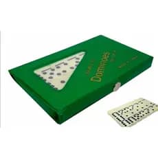 Domino Double Six Jogo Classico  Estojo Verde brincadeira passatempo