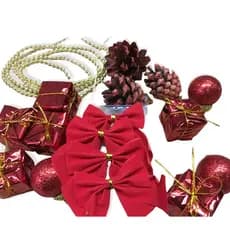 Enfeites de Natal 16 Unidades Decoracao Natalina Colorida com bolinha pinha caixa de presente