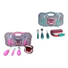 Maleta Kit Dentista 2 Unidades Rosa e Verde brinquedo diversão dia das crianças natal
