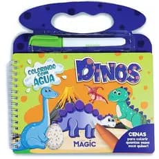 Livro Aquabook Dinossauros 10 Páginas 21,5 x 20 cm - Magic Kids