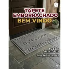 Tapete Para Porta De Entrada Bem Vindo Antiderrapante Capacho Emborrachado