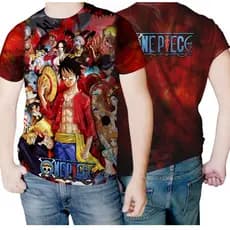 Camiseta Camisa Personalizada Anime One Piece Piratas Tripulação Unissex