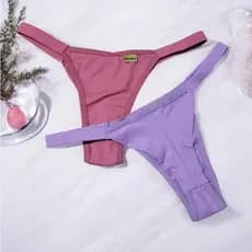 Kit 3 Calcinha Fio Dupo Feminina Tanga Básica Microfibra comum Fio Duplo
