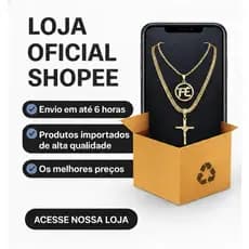 Corrente Masculina 2mm 60cm Com Pingente Da Fé Banhados A Ouro 18k