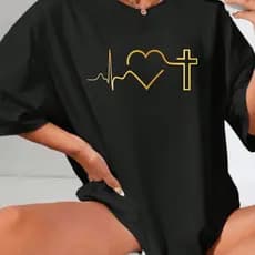 T-Shirt Feminina Gola Redonda Algodão Camisa