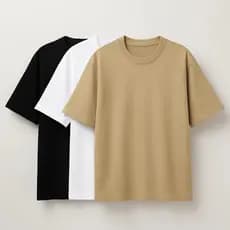 Kit 3 Oversized Masculina Stretwear Básica Lisa Premium Camiseta Luxo