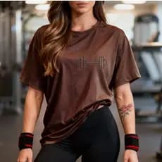 Camisetão T-shirt Oversized 100% Algodão Premium Feminina Gym Treino Academia Fitness Musculação halter