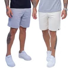 Kit 2 Bermudas de Moletom Shorts Academia Treino Masculino Leve Confortável