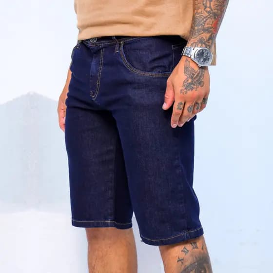 Bermudas Jeans Masculina Com Lycra Slim Fit Direta Da Fabrica