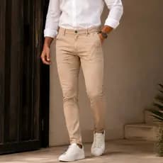 Calça de Sarja Masculina com Lycra Elastano Slim Alfaiataria Esporte Fino Bolso Embutido Faca