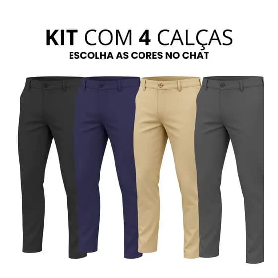 Kit 4 Calça Alfaiataria Masculino Slim Fit Calça Sarja Masculina Premium Calça Jeans Masculina Sarja