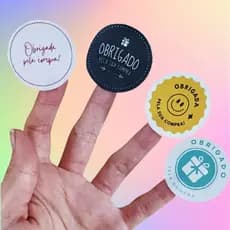 240 - 720 pcs Adesivos Redondo Obrigada Obrigado pela Compra - 4cm - Papel Fosco