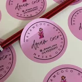 240 - 720 Adesivos Redondo Personalizados - 4cm - Papel SULFITE  Adesivo100g FOSCO SIMPLES