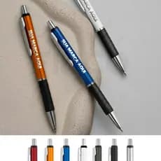 30 - 100 Canetas de Metal com Borracha AntiDeslizante Personalizadas