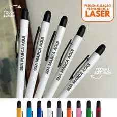 10 / 20 Canetas Touch Screen Premium Personalizadas a Laser - Kit Evento Corporativo - Toque Acetinado