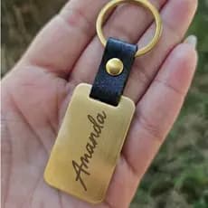 Chaveiro PRETO ou DOURADO de Metal - Importado - Personalizado para PRESENTE (1 un) - Gravação FRENTE e VERSO