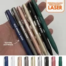 30 - 100 Canetas Premium Metal Monocromáticas Personalizadas a Laser - Kit Evento Corporativo