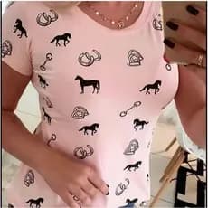 T-shirt Feminino Estampada Cavalo Pequeno