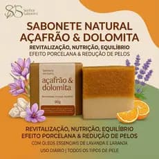 Sabonete de Açafrão e Dolomita Depilatório Natural com Óleos Essenciais