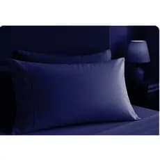 Kit 2 Fronhas  80X60 Azul Marinho Percal 200 Fios 100% Algodão  Ponto Palito