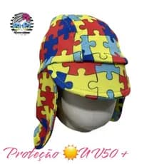 Chapéu de Praia Chaves Autismo Infantil e Adulto Proteção Solar UV50+ Tecido