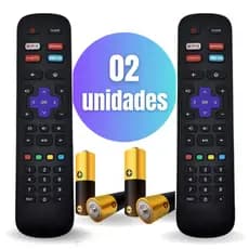 Kit 02 Controle Remoto Compatível com ROKU TV PHILCO ou BRITÂNIA