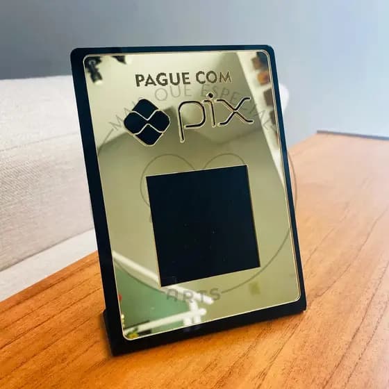 Placa Pix Display Mesa Balcão PIX Pagamento Comércio