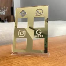 Placa Pix Display Mesa Balcão PIX Zap Instagram Google Negócios Quadrupla 4 em 1